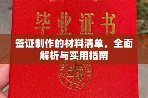 泗县签证制作的材料清单，全面解析与实用指南